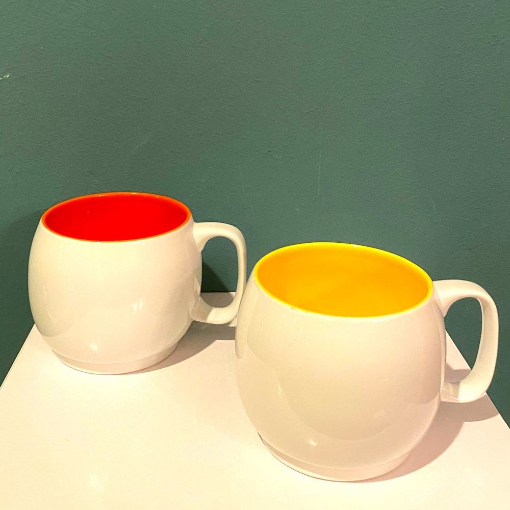 Pair of Crate & Barrel Stackable Mugs Cups